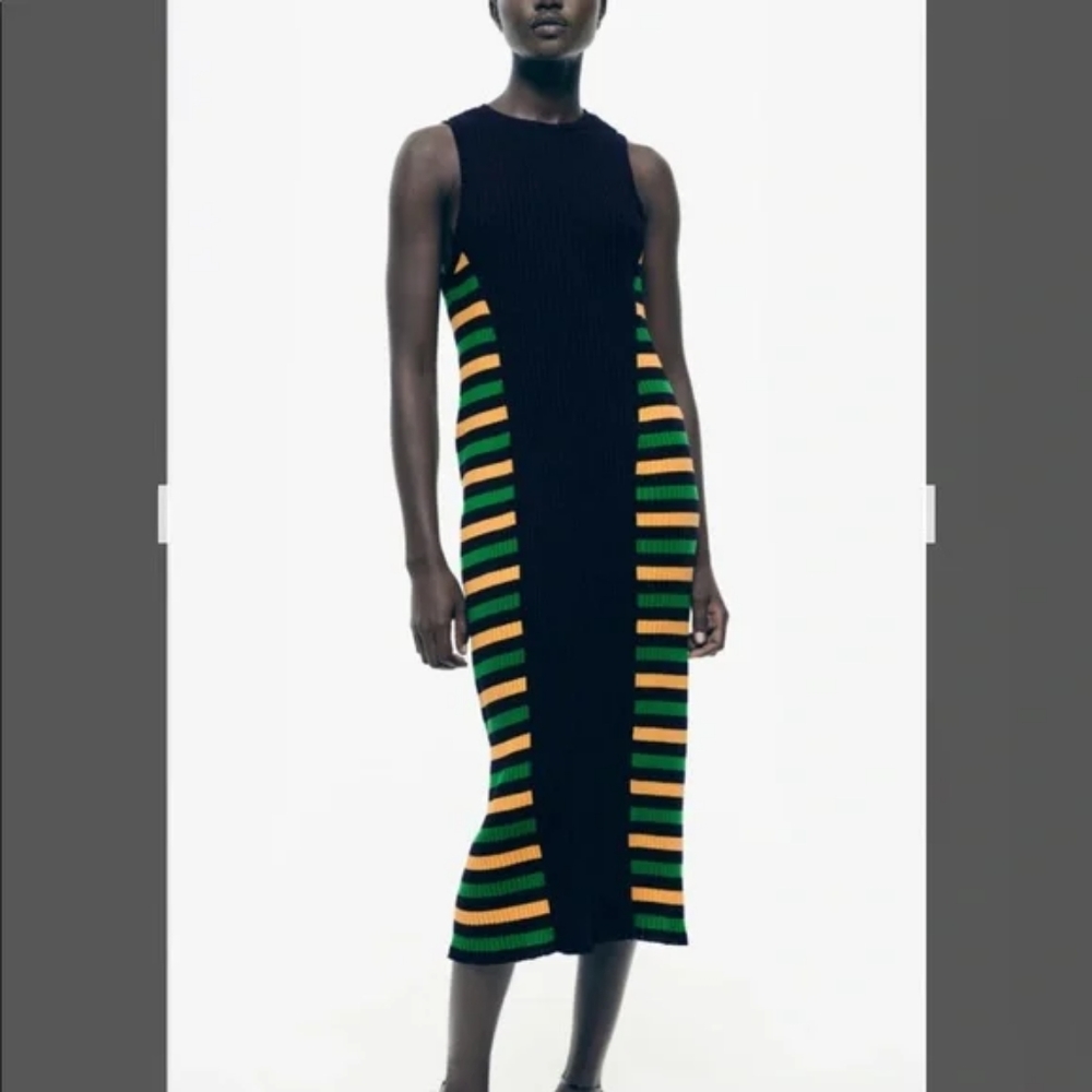 Zara Stripped Ribbed Dress